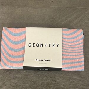 Geometry Pink and Blue Striped Towel
